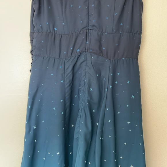 Wayward Fancies Eshakti Star galaxy Celestial Ombre Sleeveless Midi Dress Medium - Picture 7 of 9